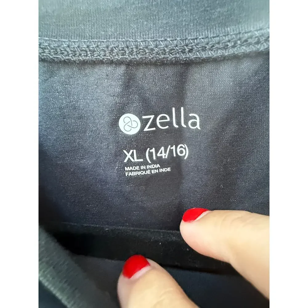 Zella Girls Black Front Twist Long Sleeve Top Size XL 14-16